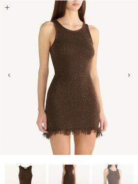 Asta Resort dark chocolate mini dress.